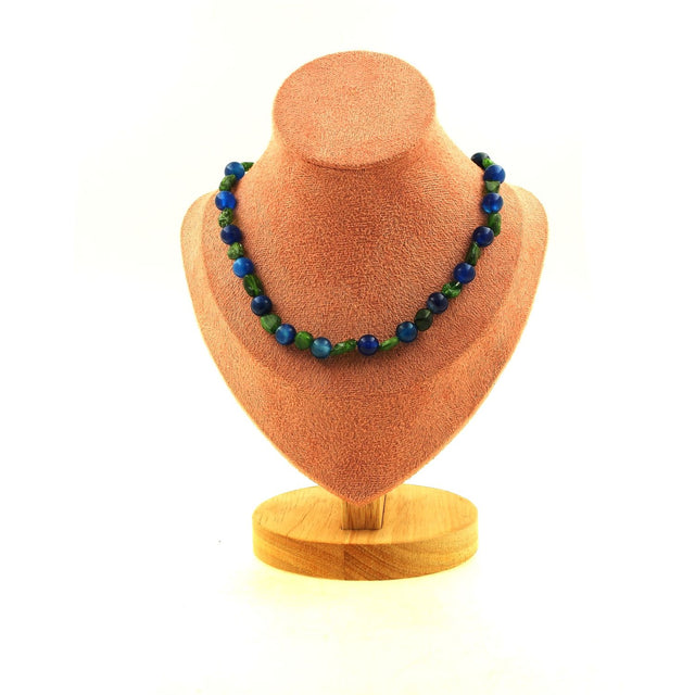 Collier perles 8 mm Diopside + Calcédoine + Agate