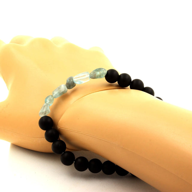 Bracelet Apatite & Onyx Noir Mat 