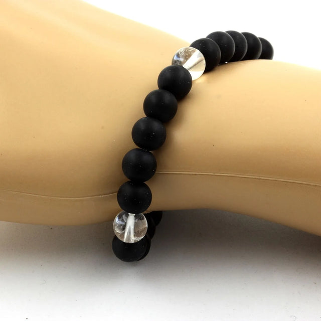 Quartz + Matte Black Onyx Bracelet 1