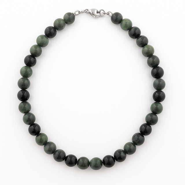 Collier en Séraphinite – Perles Naturelles de 8 mm